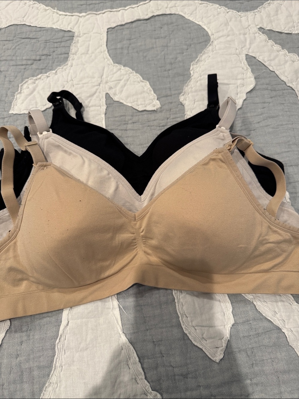 Wireless Seamless Nursing Bras- Black, Nude, and Ivory